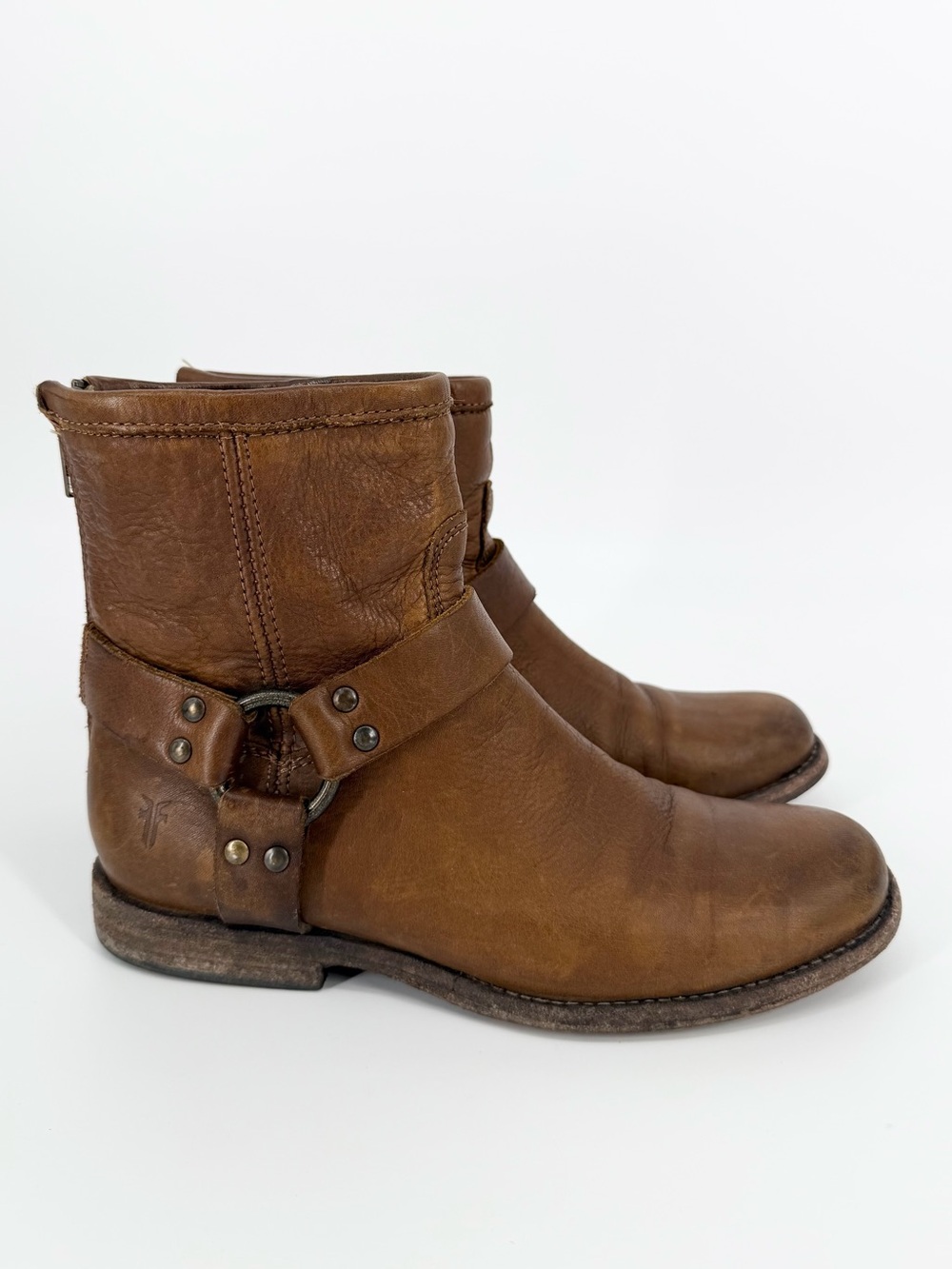 Frye 76870 Phillip Harness Ankle Leather Brown Boots